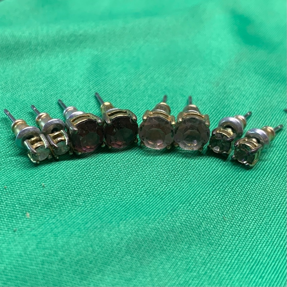 Four pairs hypoallergenic stud earrings